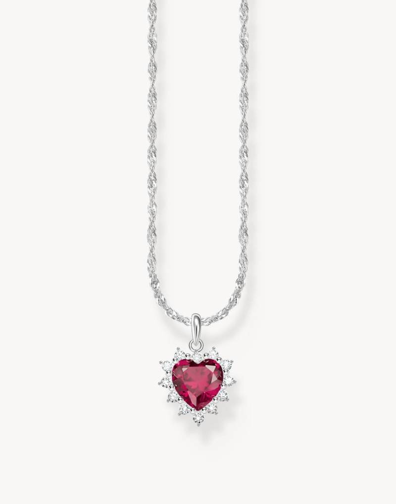 Thomas Sabo - Romance - Halskette aus Silber mit Herzanhänger in Silber, Weiß und Rot von Thomas Sabo
