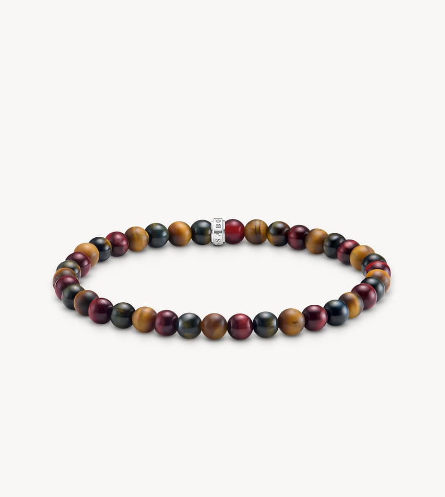 Thomas Sabo - Silberarmband mit Details in Blau, Rot und Braun von Thomas Sabo