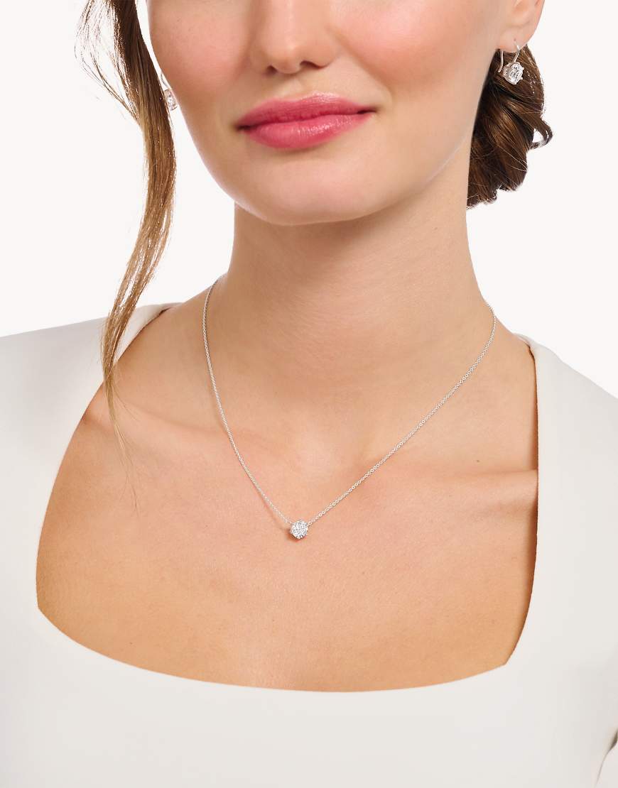 Thomas Sabo - Silberfarbene Halskette mit weißem Zirkonia-Schmucksteinanhänger von Thomas Sabo