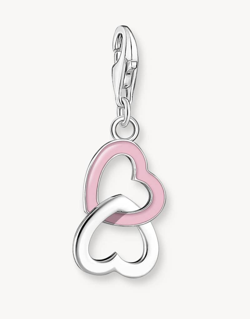 Thomas Sabo - Silberfarbener Charm-Anhänger aus 925er Sterlingsilber mit rosafarbenem Herz von Thomas Sabo