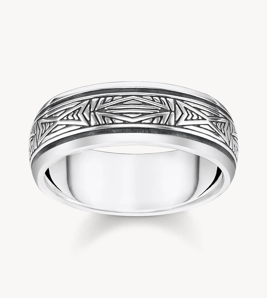 Thomas Sabo - Silberfarbener Ring mit eingravierten Ornamenten von Thomas Sabo