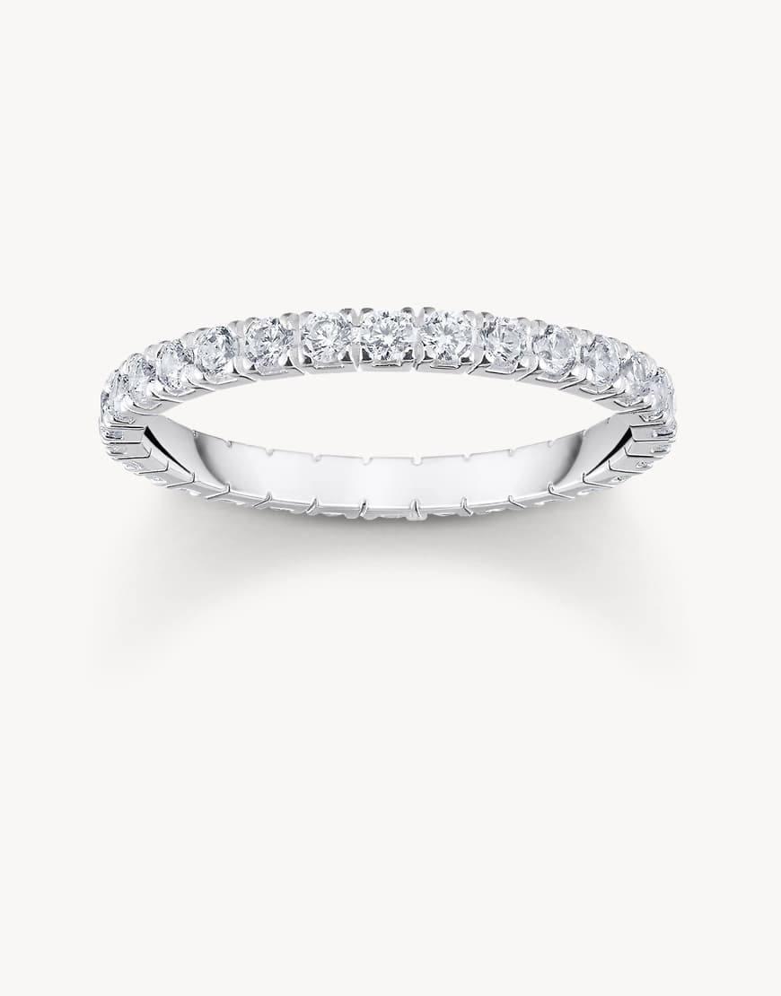Thomas Sabo - Silberfarbener Ring mit weißen Schmucksteinen von Thomas Sabo