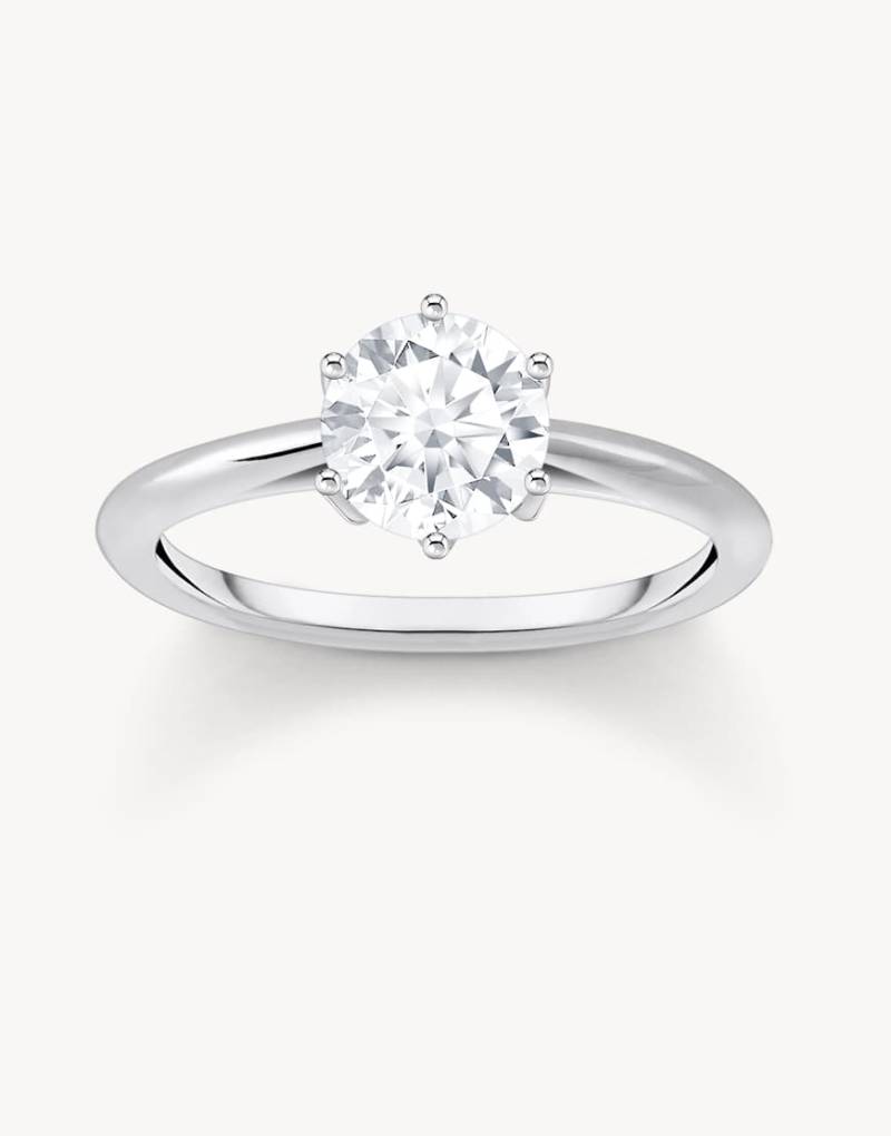 Thomas Sabo - Silberfarbener Ring mit weißen Schmucksteinen von Thomas Sabo