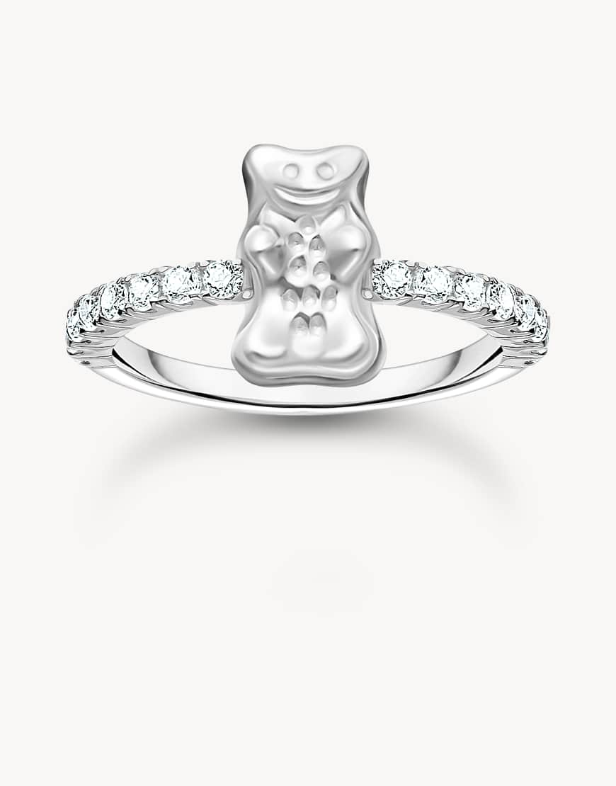 Thomas Sabo - Silberfarbener Ring mit weißen Schmucksteinen von Thomas Sabo
