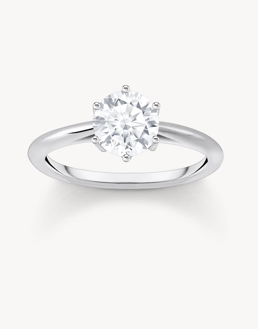 Thomas Sabo - Silberfarbener Ring mit weißen Schmucksteinen von Thomas Sabo