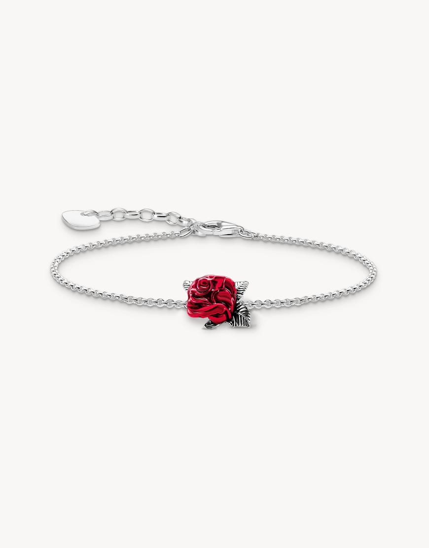 Thomas Sabo - Silberfarbenes Armband aus 925er Sterlingsilber mit romantischer Rosenverzierung von Thomas Sabo