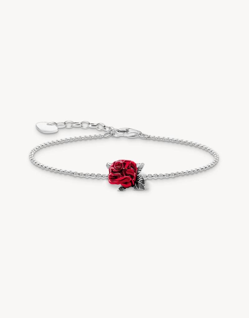 Thomas Sabo - Silberfarbenes Armband aus 925er Sterlingsilber mit romantischer Rosenverzierung von Thomas Sabo