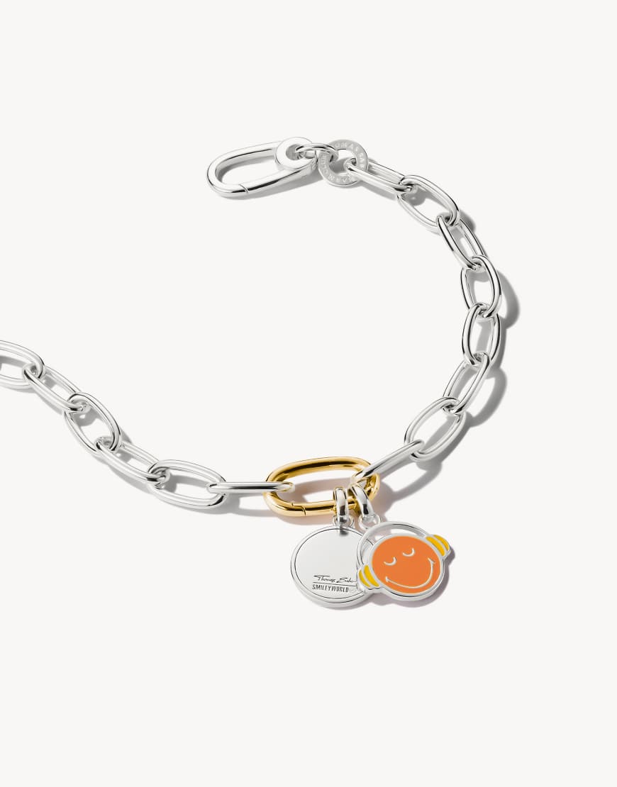 Thomas Sabo - Smileyworld Calm Connect - Charm-Anhänger aus Silber mit gelbem Detail von Thomas Sabo