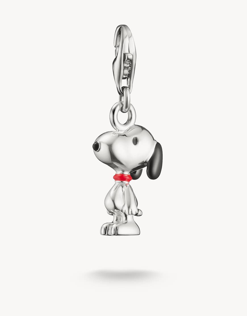 Thomas Sabo - Snoopy-Charm-Anhänger aus Silber im Original Peanuts-Design in Schwarz und Rot von Thomas Sabo