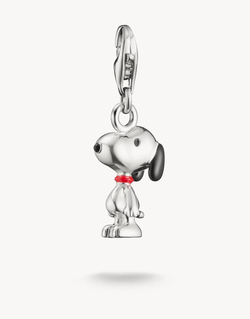 Thomas Sabo - Snoopy-Charm-Anhänger aus Silber im Original Peanuts-Design in Schwarz und Rot von Thomas Sabo