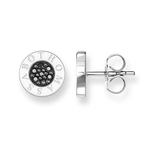 Thomas Sabo Damen Ohrringe Ohrstecker Classic Pavé Zirkonia Schwarz 925 Sterling Silber H1547-051-11 von THOMAS SABO