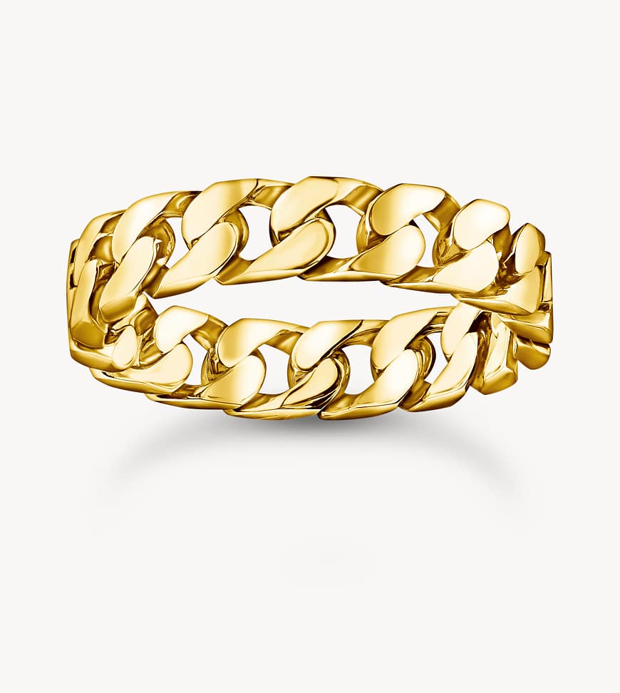 Thomas Sabo - Vergoldeter Ring mit Kettengliedern-Goldfarben von Thomas Sabo