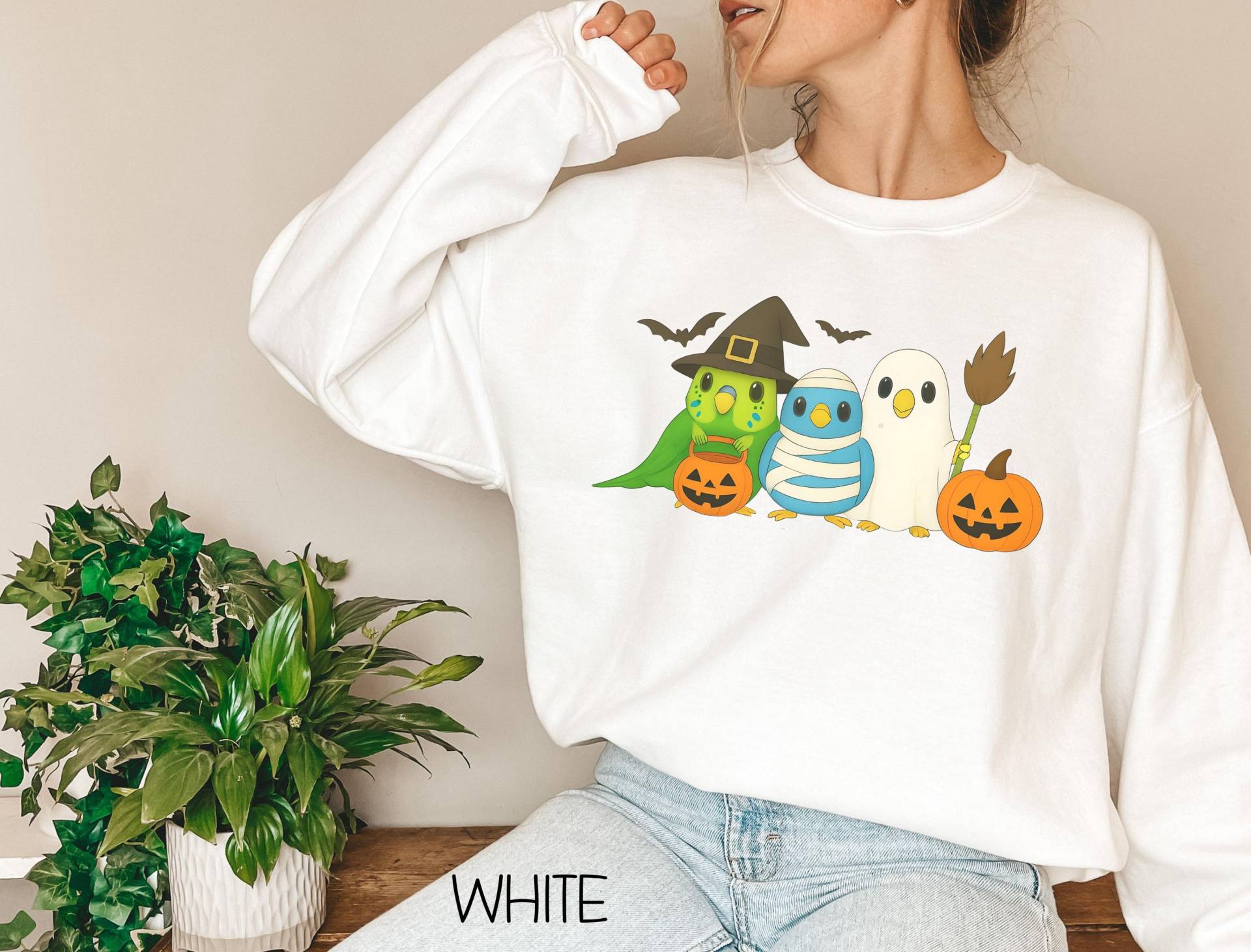 Sittich Halloween Sweatshirt, Geist Papageien Pullover, Gruselige Sittiche Geschenke, Liebhaber Geschenk von ThomasonDesignsShop
