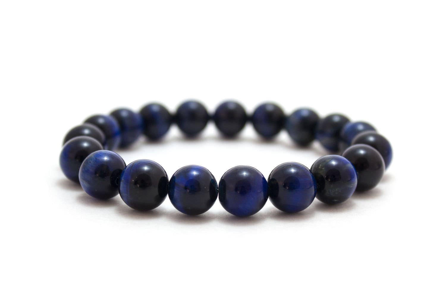 Herren Tigerauge Armband, Natürliches Blaues Tigerauge, Edelstein Perlen Schmuck Geschenk Für Ihn, Bestseller von ThommyThaiJewelry