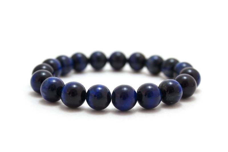 Herren Tigerauge Armband, Natürliches Blaues Tigerauge, Edelstein Perlen Schmuck Geschenk Für Ihn, Bestseller von ThommyThaiJewelry