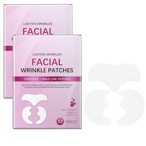 Thoquene 12 Stück Anti Falten Zornesfalte Pflaster, Forehead Wrinkle Patch, Face Patches von Thoquene