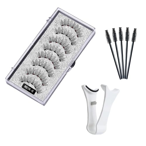 Thoquene 7 Stück Magnetische Wimpern Ohne Eyeliner, NatüRlicher Magnetic Eyelashes, Wasserdichtem Langlebigem von Thoquene