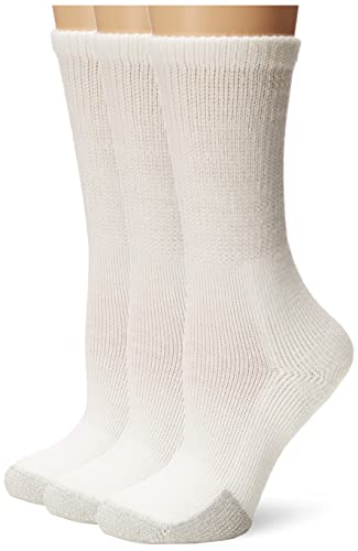 Thorlo Damen Tx Max Cushion Gepolsterte Crew Tennissocken, Weiß 1 (3 Paar), L EU von Thorlos