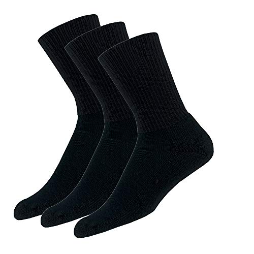 thorlos Unisex-Erwachsene Tennis Thick Padded Crew 3 Pair Packs Socks Tennissocken, Schwarz (3 Paar), Large von Thorlos