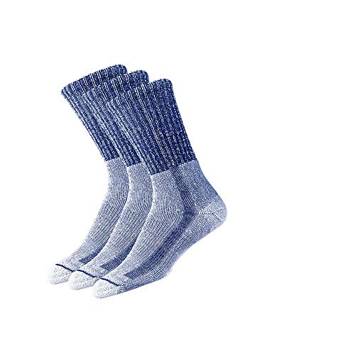 Thorlos Unisex-Erwachsene LTH Dicke Gepolsterte Leichte Crew Wandersocken, Marineblau (3 Paar), X-Large (3er Pack) von Thorlos
