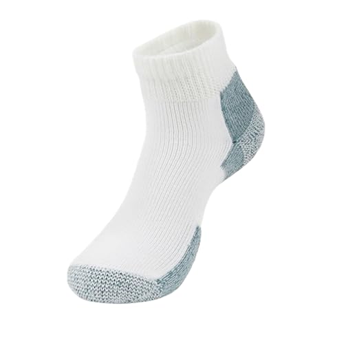 Thorlos Unisex-Erwachsene Maximum Cushion Ankle Running Socks JMX Knöchel-Laufsocke mit maximaler Polsterung, Weiß/Grau (1 Paar), Medium von Thorlos