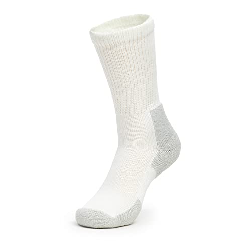 Thorlos Unisex-Erwachsene Xj Max Cushion Crew Running Socks Laufsocken, Weiß/Platin (1 Paar), Large von Thorlos