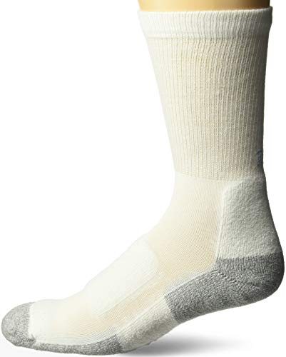 thorlos Herren Lite Walking Thin Padded Crew Socken, Weiß, Large von Thorlos