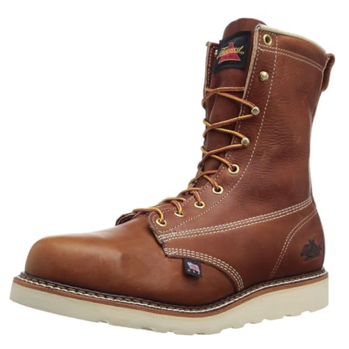 Thorogood Mens 8'' Plain Toe Wedge 814-4364 Tobacco Leather Boots 41 EU von Thorogood