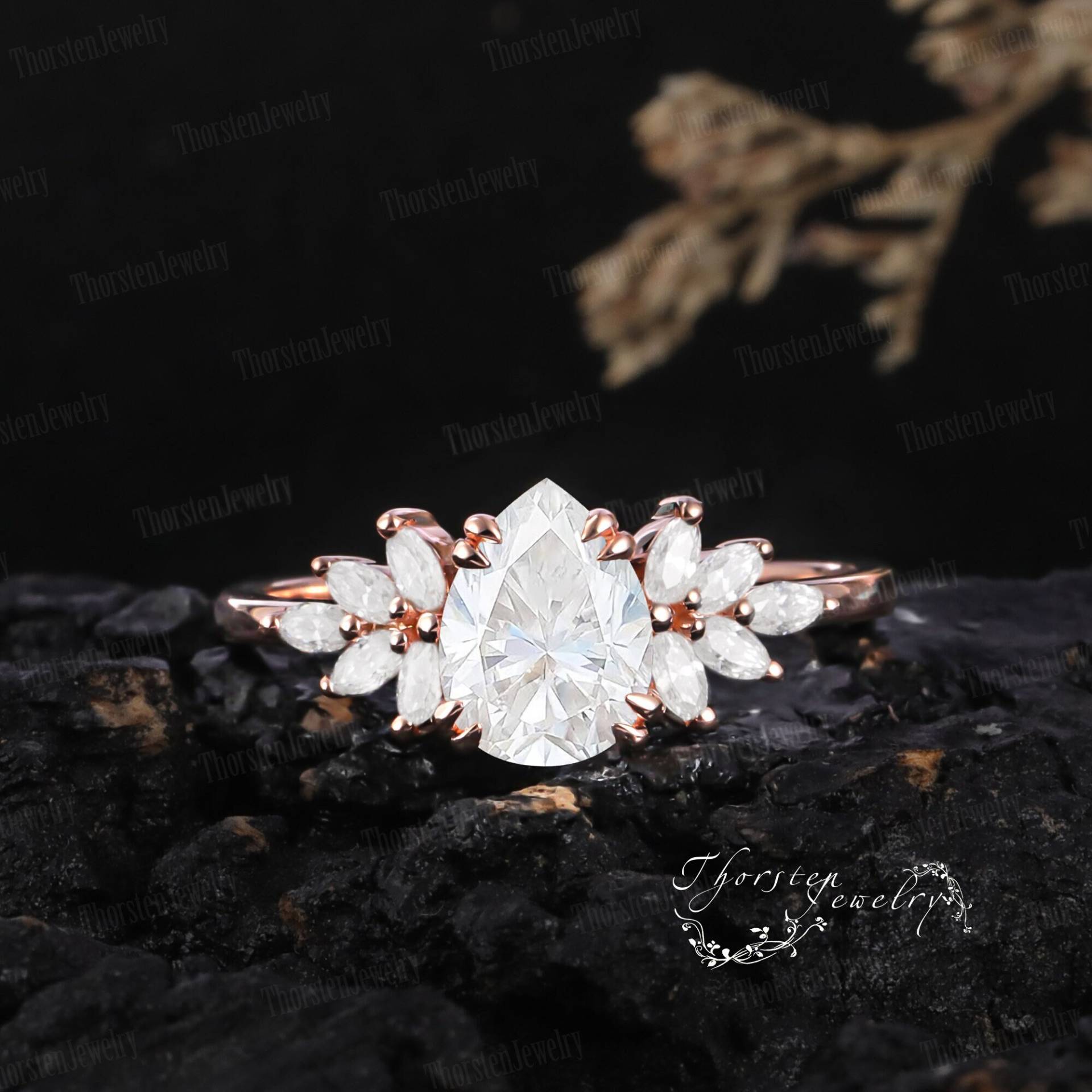 Vintage Pear Moissanite Promise Ring Engagement Ring14K 18K Solid Rose Gold Marquise Diamond Wedding Bridal Anniversary Gifts For Women Vintage Pear Moissanite Promise Ring Engagement Ring14K 18K Solid Rose Gold Marquise Diamond Wedding Bridal Anniversary Gifts For Women von ThorstenOpos