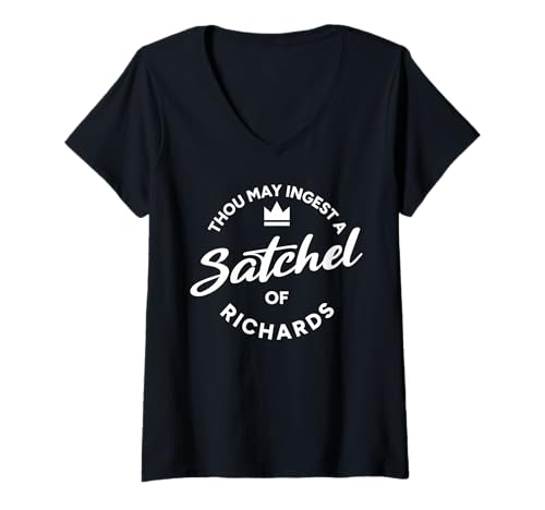 Damen Du darfst eine Tasche Richards Essen | ISS eine Tüte Schwänze T-Shirt mit V-Ausschnitt Damen Du darfst eine Tasche Richards Essen | ISS eine Tüte Schwänze T-Shirt mit V-Ausschnitt von Thou May Ingest A Satchel Of Richards