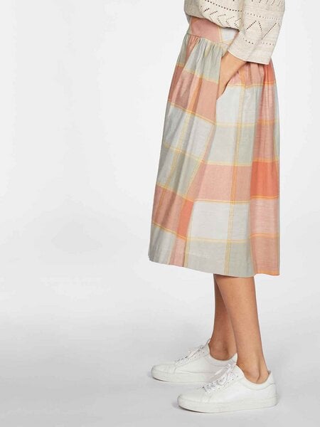 Thought Midi Rock - Alexa Full Check Skirt - aus Bio-Baumwolle von Thought