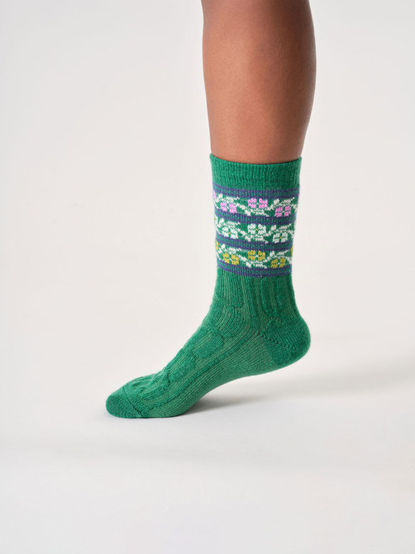 Wollsocken Modell: Floral Fair Isle von Thought