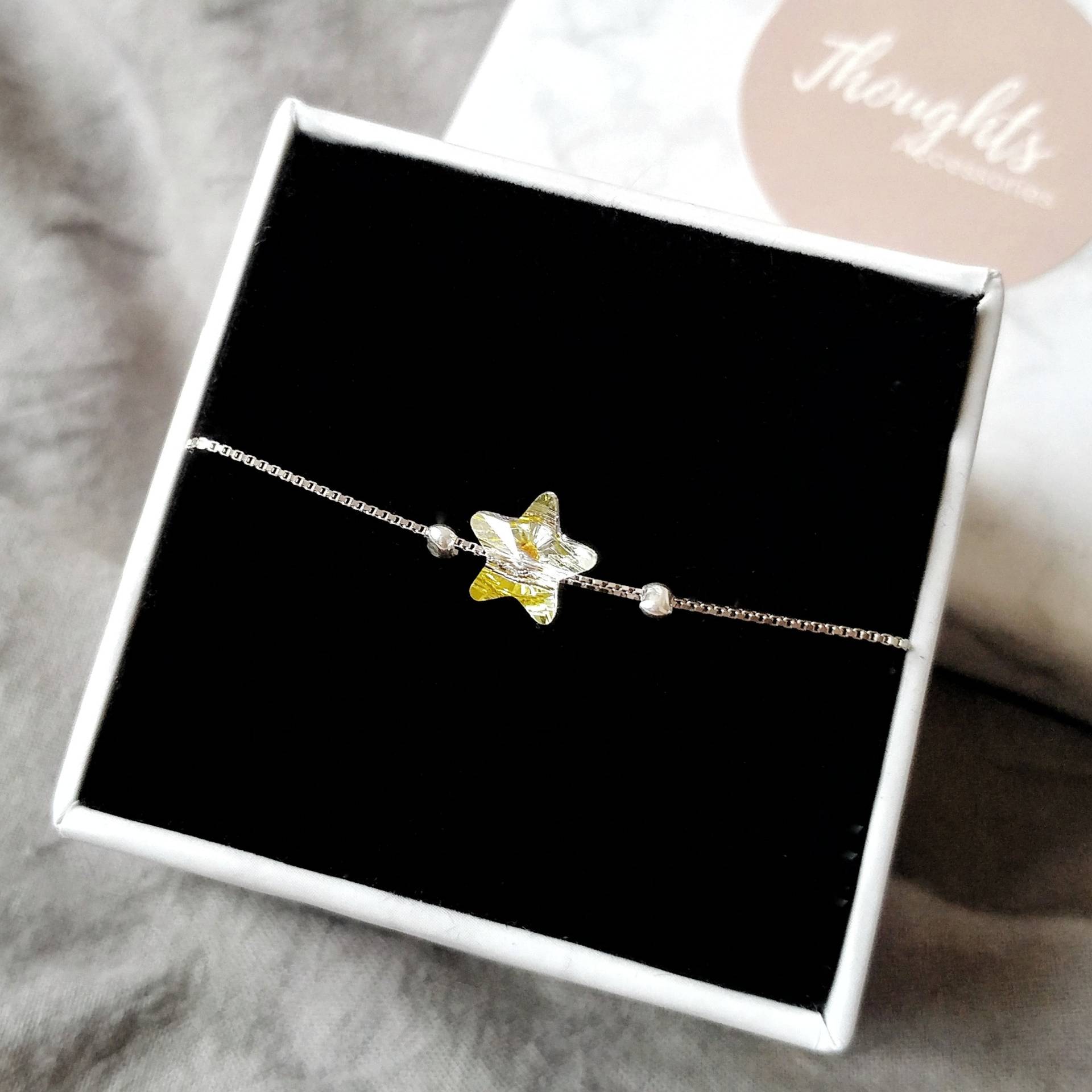 Brilliance Bracelet | 925 Sterling Silver Star Charm Lucky Austrian Crystal Women von ThoughtsAccessories