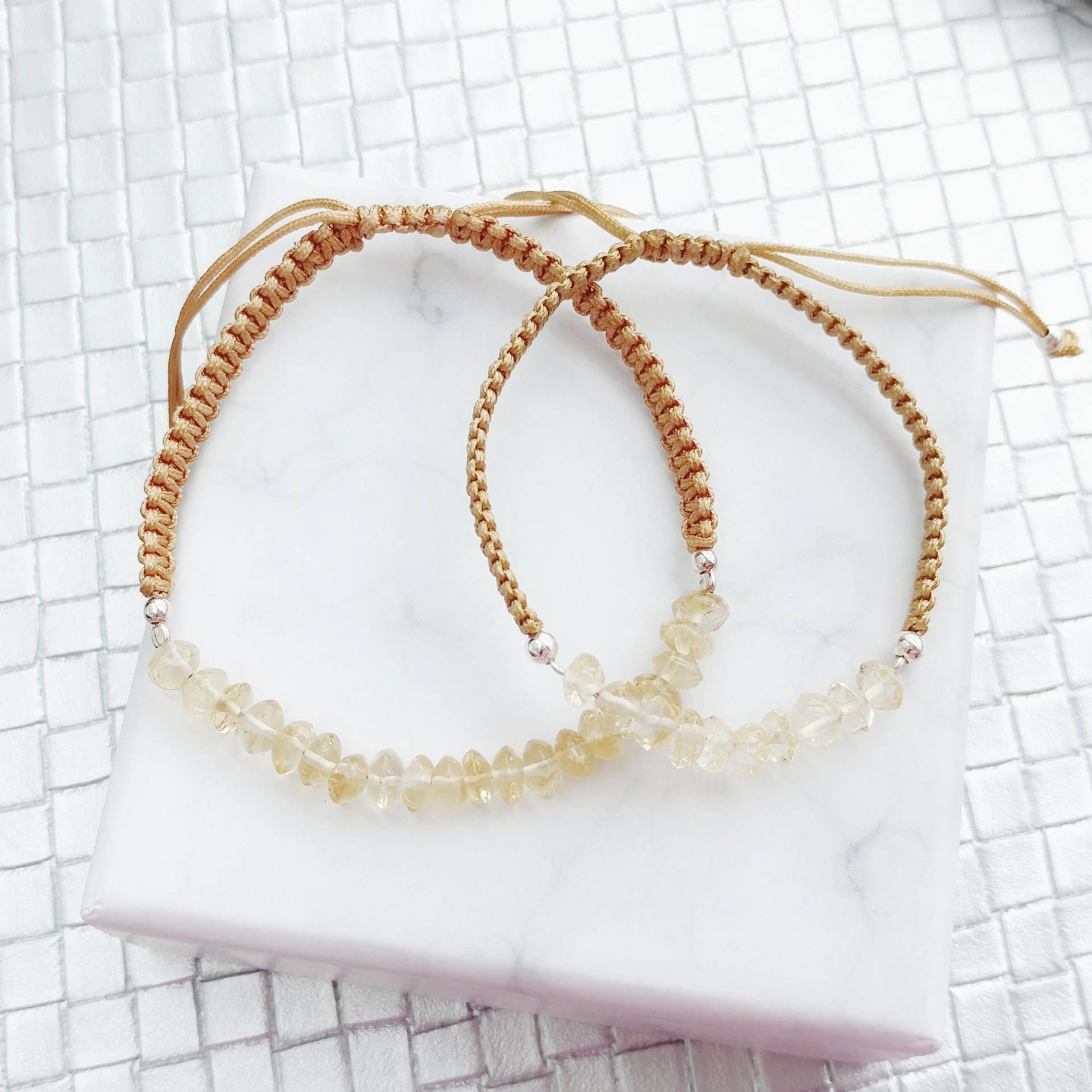 Citrine Mother & Daughter Matching Crystal Braided Bracelets, Children Bracelet, Gemstone Bracelets von ThoughtsAccessories