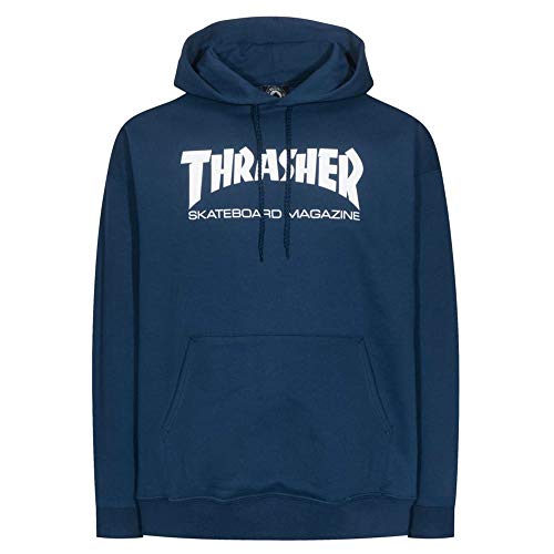 Thrasher Magazine Logo Skate Mag Herren Kapuzen-Sweatshirt, Größe S, Marineblau von Thrasher Magazine