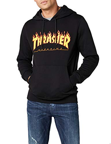 THRASHER Herren Truflp05754 Kapuzenpullover, Nero (Nero/Fiamme), L von Thrasher