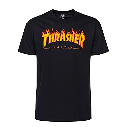Thrasher Flame Black T-Shirt Größe: M von Thrasher