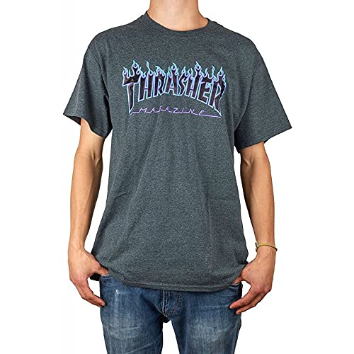 Thrasher Flame T-Shirt Black (Grau, M) von Thrasher