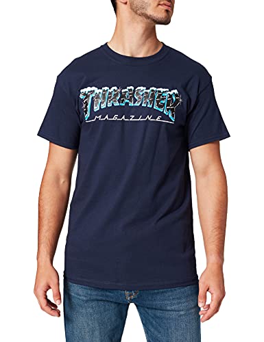 Thrasher Herren Black Ice T-Shirt, Navy Blue (Azul), L von Thrasher