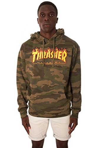 Thrasher Herren Kapuzenpullover Flame Camo Hoodie von Thrasher