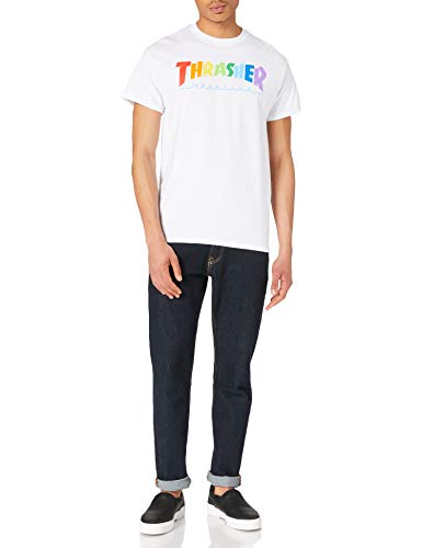 Thrasher Herren Rainbow T-Shirt, White (Blanco), XL von Thrasher