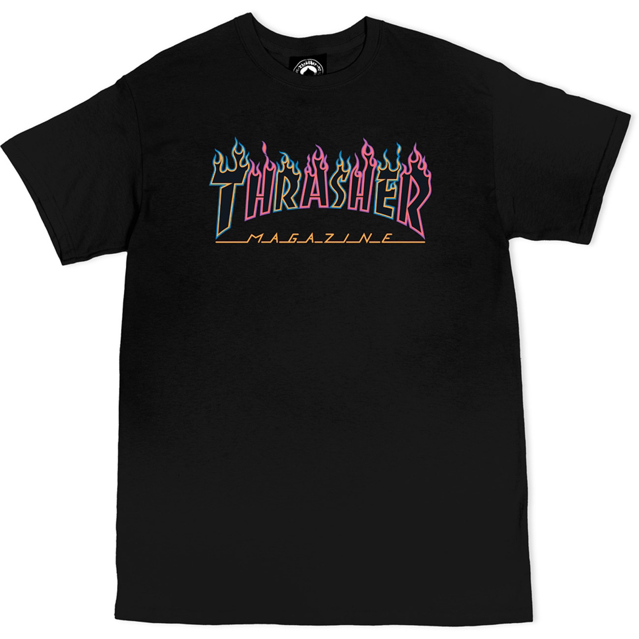 Thrasher Herren T-Shirt Double Flame Neon von Thrasher