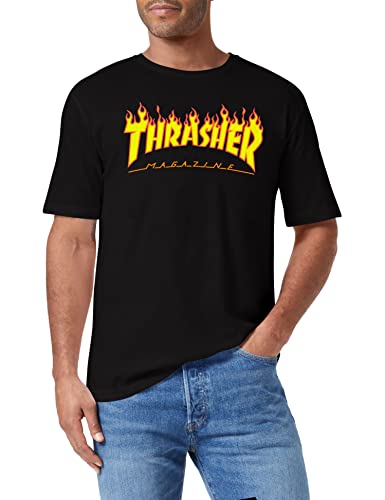 Thrasher Herren Trutsh05749 T-Shirt, Nero (Nero/Fiamme), Small von Thrasher