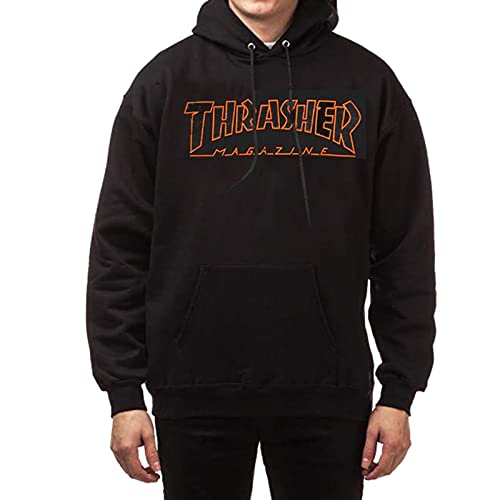 Thrasher Hoody Outlined (Black orange) L von Thrasher