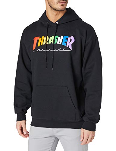 THRASHER Herren Rainbow Mag Sweatshirt, Black (Negro), S von Thrasher