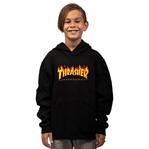 Thrasher Kinder Hoody Youth Flame (Black) L von Thrasher