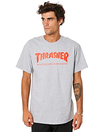 Thrasher T-shirts - Thrasher Skate Mag Logo T-shirt, Grey/Red Size L von Thrasher