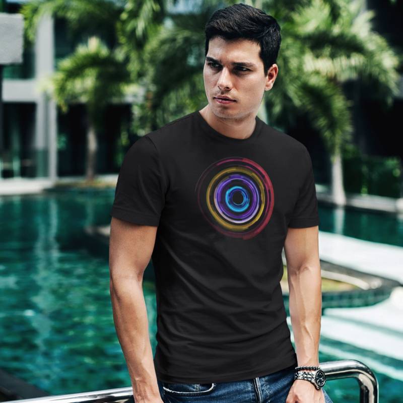 Kreise Kunst Tshirt, Abstraktes Digitales Kunstdesign Programmatisch Gemacht von ThreadHubStore