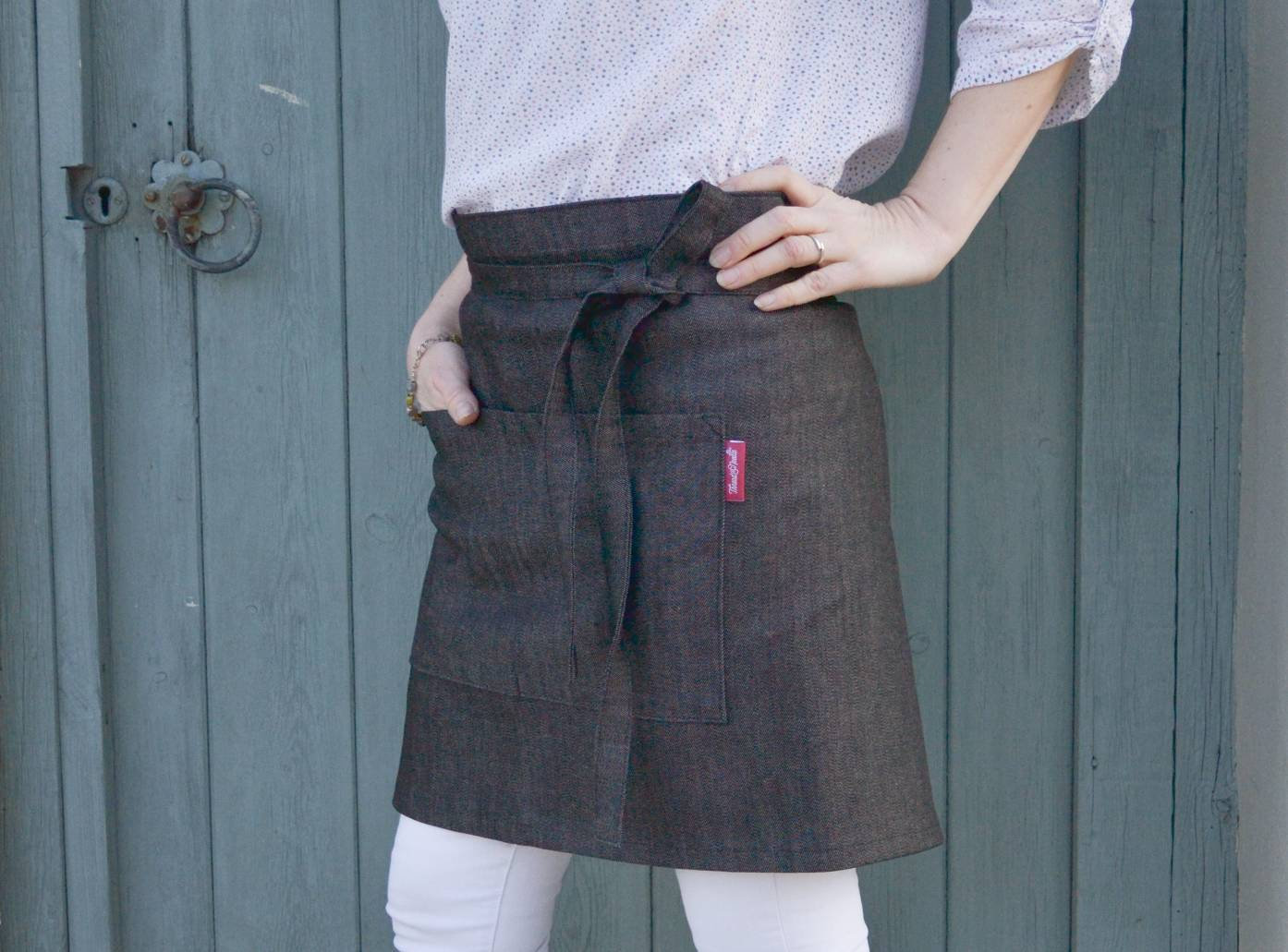 Halbe Jeansschürze Zwei Taschen Taillenschürze Zum Basteln von ThreadandNeedlDesign