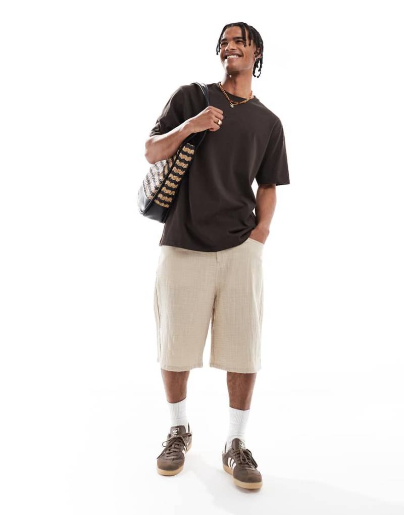 Threadbare - 200GSM - Kurzärmliges T-Shirt aus Baumwolle in Schokobraun von Threadbare